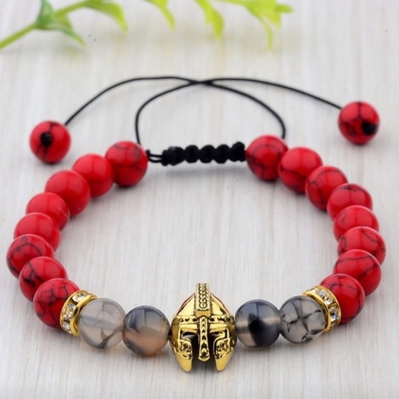 Other - Unisex Natural Stone Roman Helmet Beads Bracelet